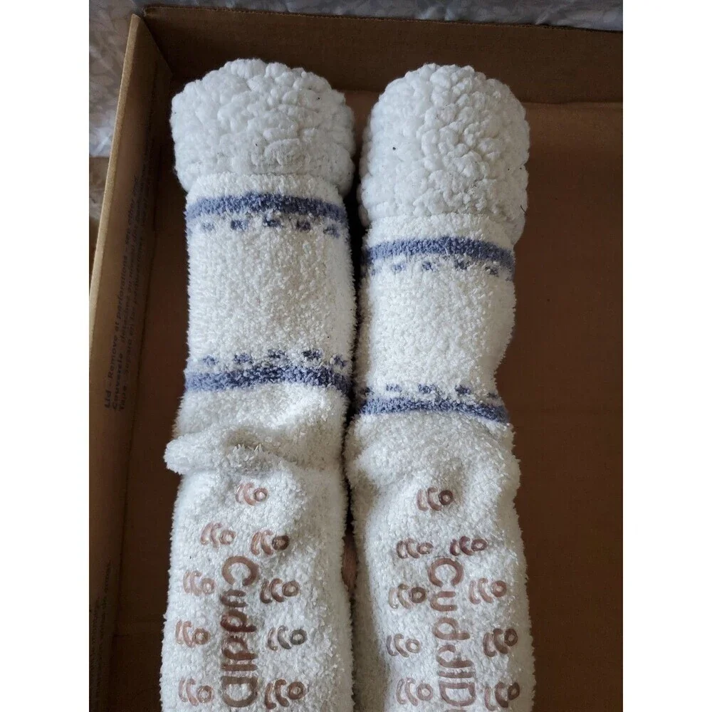 Cuddl Duds Sherpa Lined Critter Socks, Womens Size 4-10 Unicorn White‎